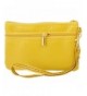 Yellow Leather Zipper Closure Compartment