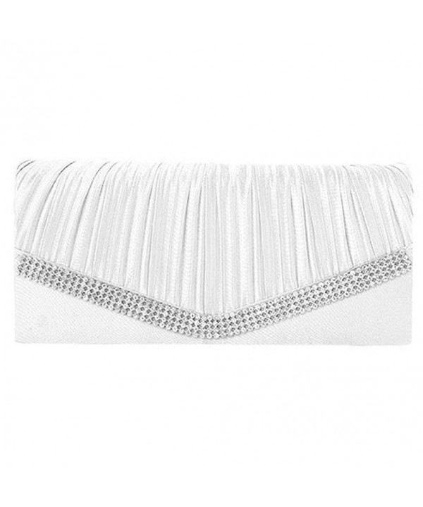 Wedding Pleated Shinny Rhinestones Clutches Bag Evening Cross Body ...