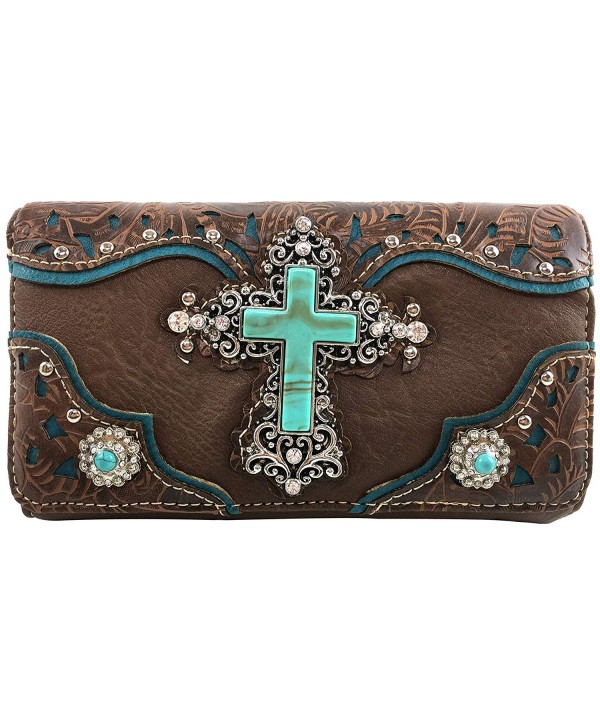 Justin West Turquoise Rhinestone Messenger