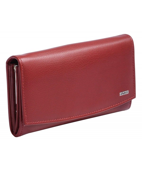 Avanco Womens Leather Purse Cherry