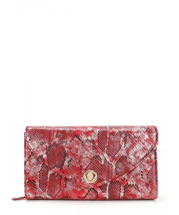 Snakeskin Pattern Envelope Clutch Closure