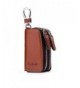 Contacts Genuine Leather Double Keychain