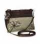 Embroidered Dandelion Zip Messenger Pewter