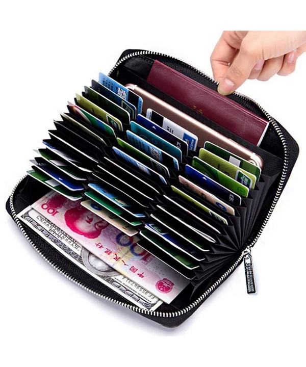 RFID Blocking 36 Slots Credit Card Wallet Genuine Leather Holder for ...