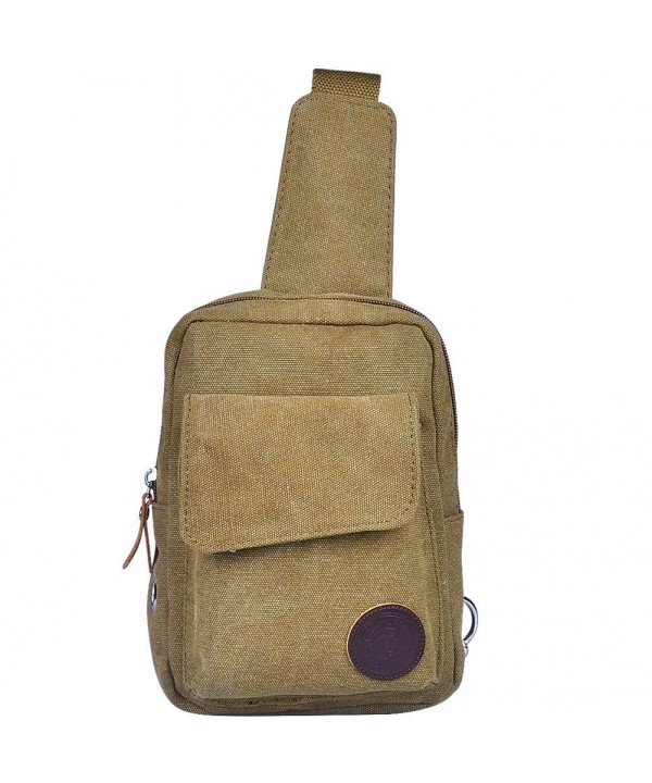 Outdoor Sling Bag Canvas Chest Pack Shoulder Bag for Men - Olive Green ...