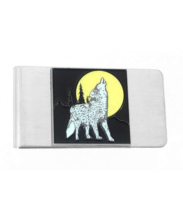 Large Money Clip Howling Wolf