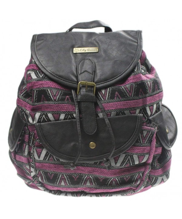 eYourlife2012 Vintage Striped Canvas Backpack