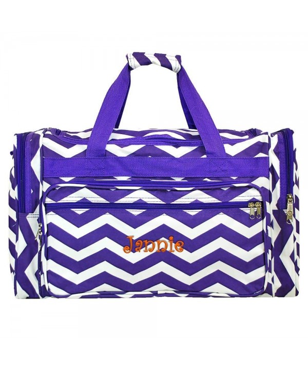 Personalized Purple Chevron Weekender Duffle