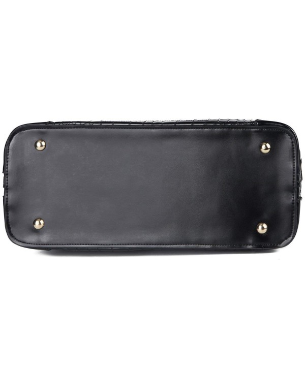 Womens 2PCS Luxury Crocodile Grain PU Leather Handbags and Purses Tote ...