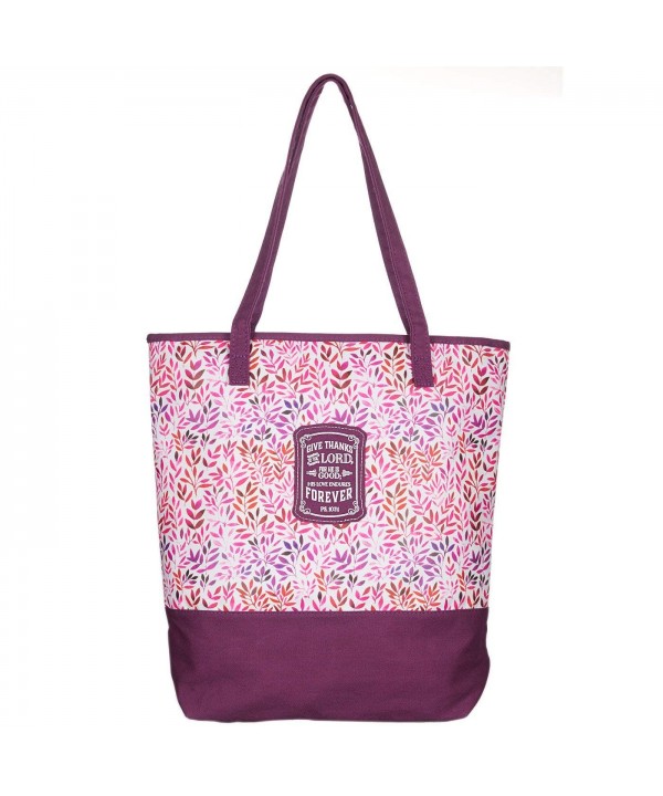 Plum Small Prints Canvas Tote