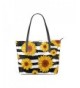 WellLee Sunflowers Striped Leather Shoulder