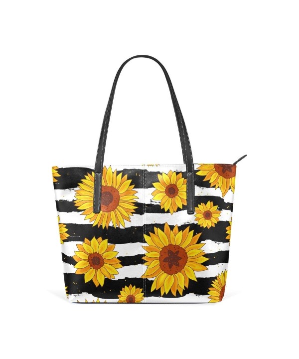 WellLee Sunflowers Striped Leather Shoulder