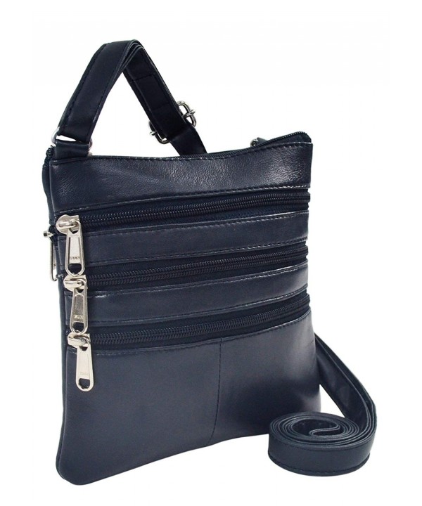 Genuine Leather Crossbody Bag 2 459 1F navy