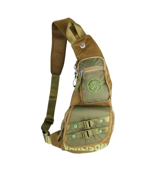 Sling Backpack- Chest Bag- Nylon Sling Bag Shoulder Bag For Men Women - Army Green - CC18DORR42I