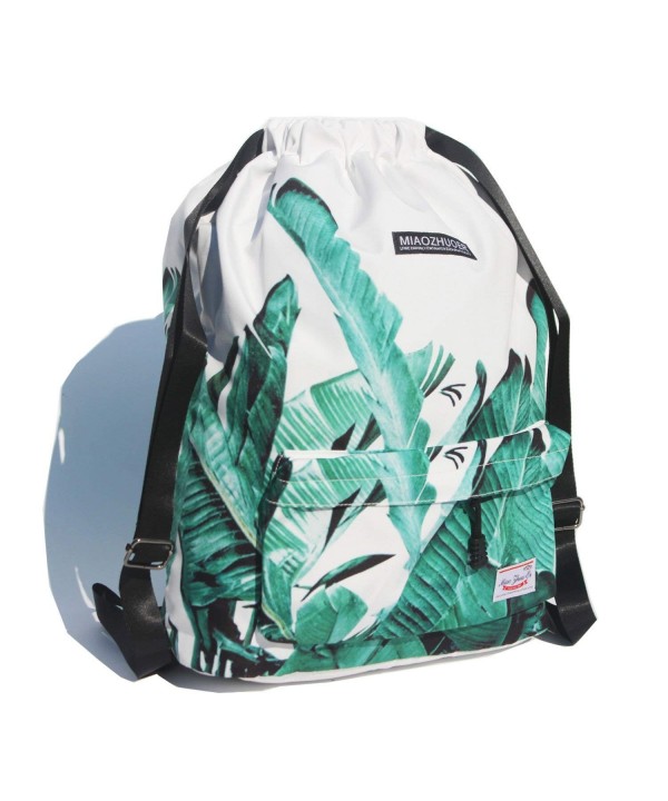 Drawstring Backpack Waterproof Gymbag Floral