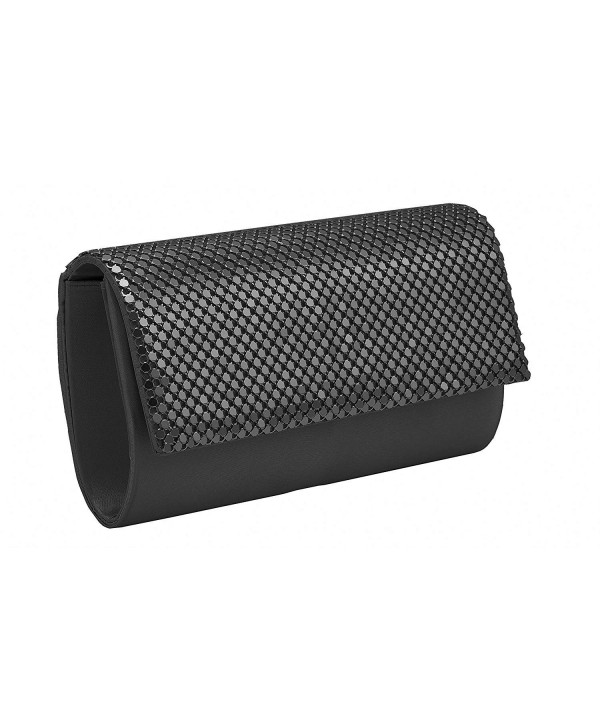 Black Bling Metal Evening Clutch