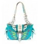 Western Style Butterfly Satchel Turquoise
