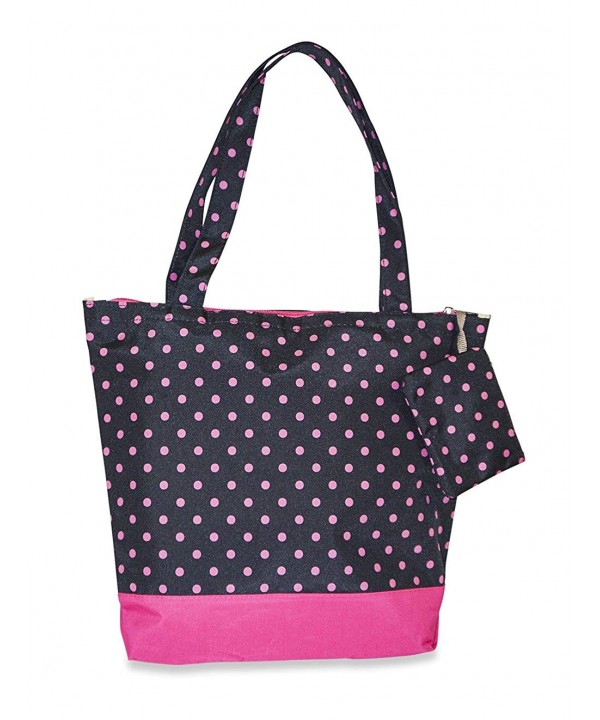 Garden Polka Tote Black Pink