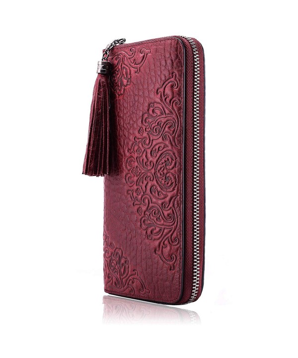 Naisibao Genuine Handmade Embossed Wristlet