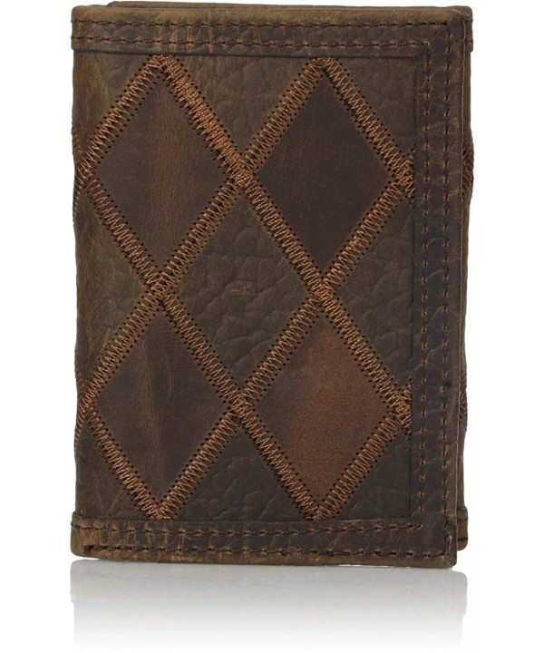 Nocona Mens Brown Patchwork Trifold