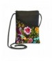 Embroidered Floral Travel Crossbody Black