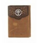 Nocona Trifold Embossed Concho Distressed
