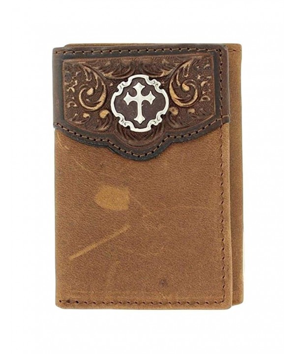 Nocona Trifold Embossed Concho Distressed