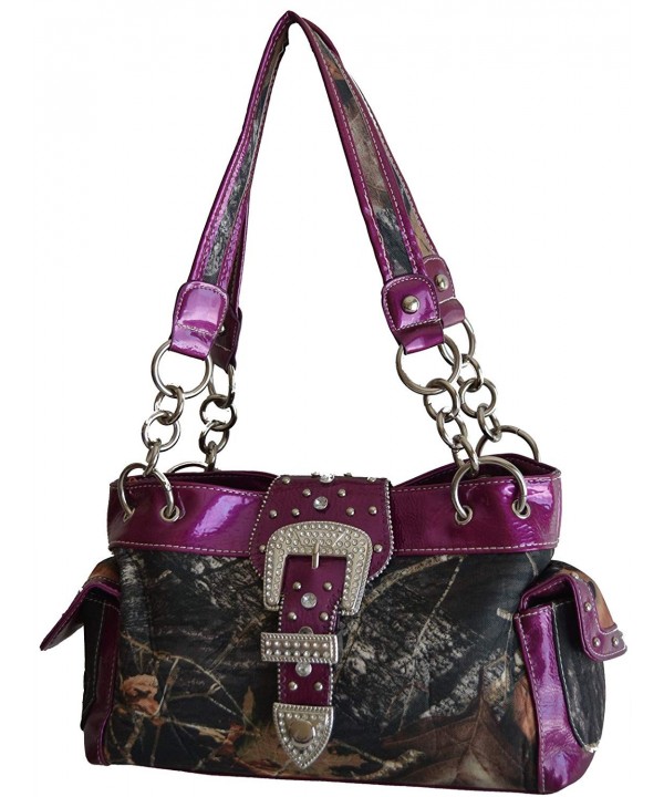 Camouflage Western Satchel Leather Handbag