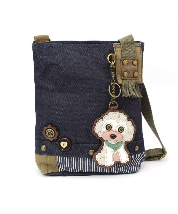 Cross Body Handbag Canvas Messenger Poodle