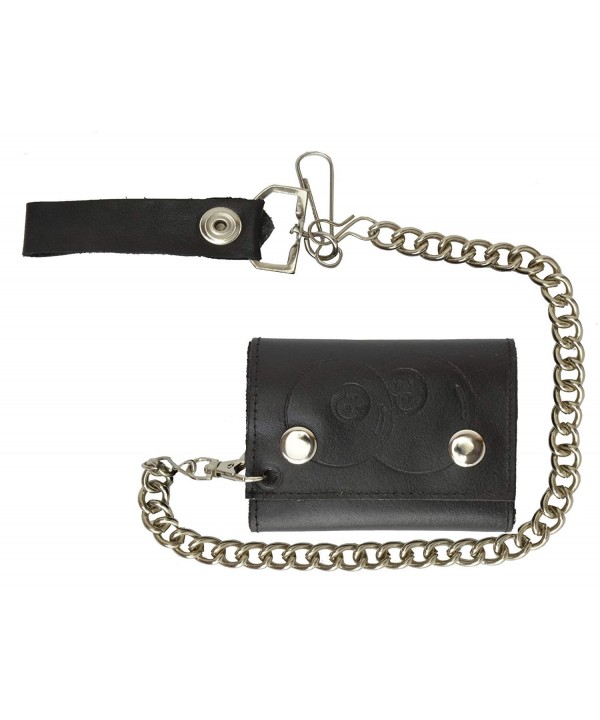 Leather Tri fold Chain Wallet 946 14