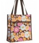 Floral Print Tote Bag Brown