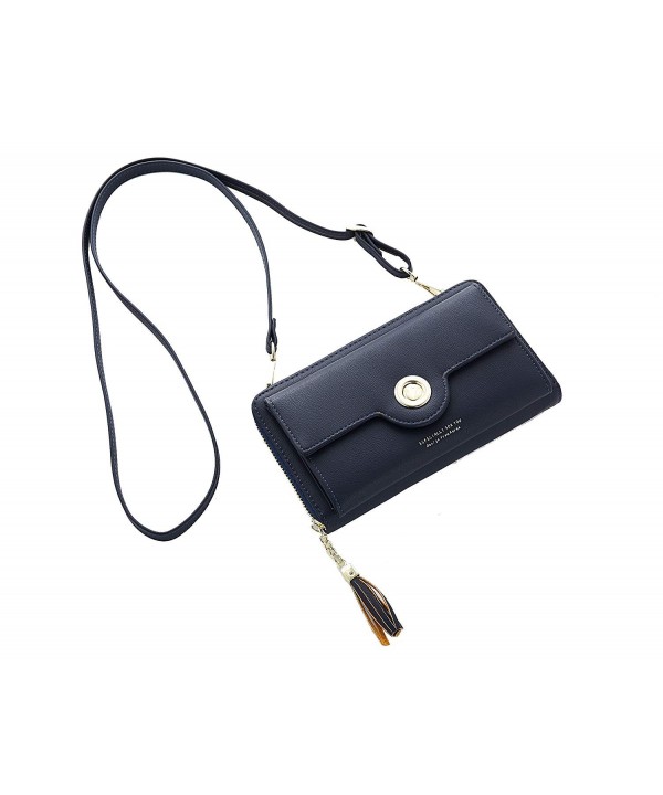 Crossbody Shoulder Leather Cellphone Darkblue