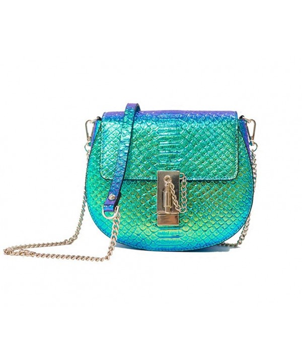 Genuine Leather Snakeskin Crossbody Hologram