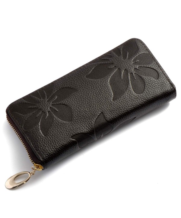 Womens Leather Wallets Capacity Wristlet