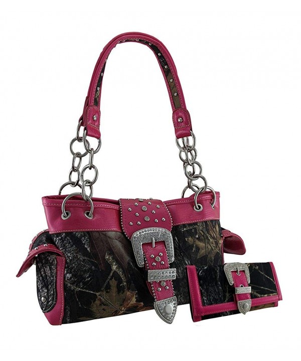 Camouflage Rhinestone Western Buckle Polyester