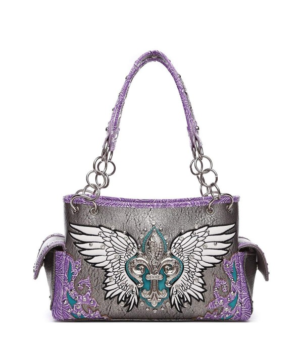 Western Handbag Fleur Studded Satchel