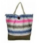 Striped Canvas Beach Button Closure