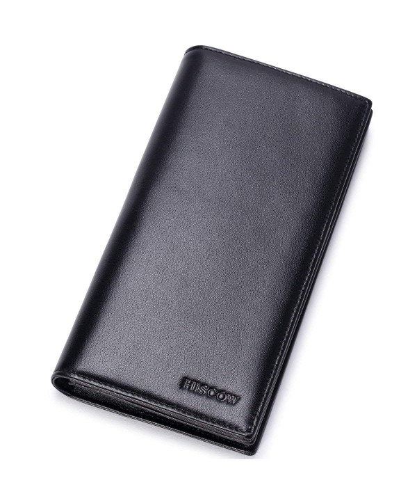 HISCOW Bifold Wallet Black Compartment