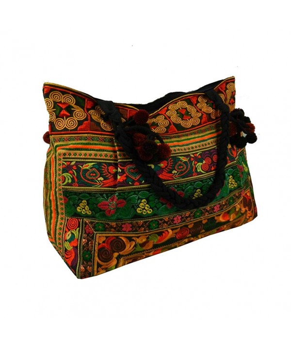 Shoulder Hilltribe Ethnic Floral Embroidered