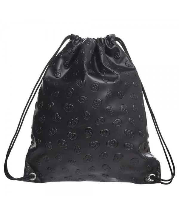 Waterproof Drawstring Backpack Leather Knurling