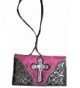 Western rhinestone cross floral purple