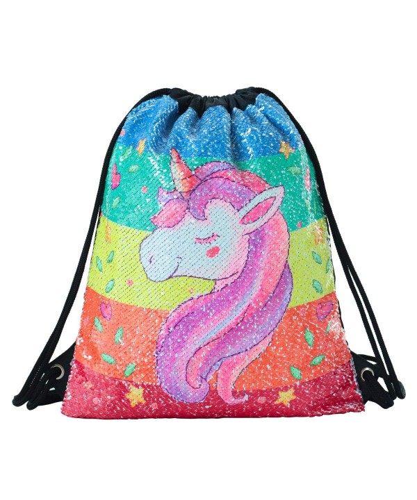 Drawstring Reversible Backpack Glittering Outdoors