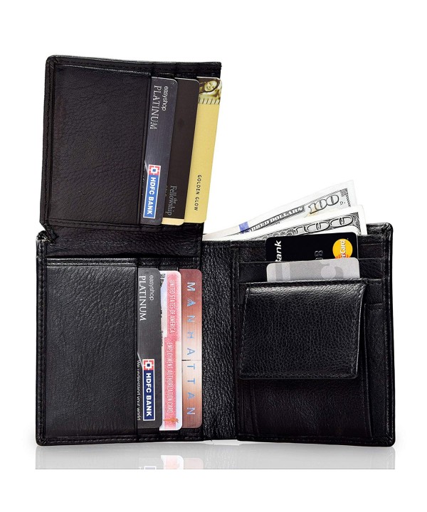 Leather Bifold Trifold Wallet Passport