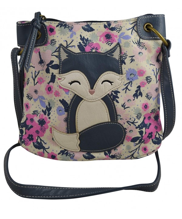 Womens Girls Messenger Handbag Fox Multi