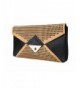Leather Woven Envelope Clutch Closure