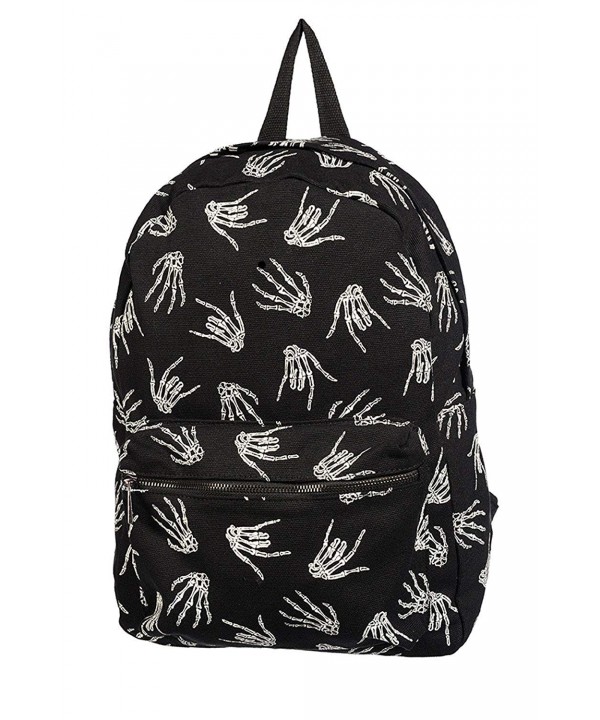 Banned Skeleton Hand Backpack Black