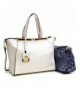 Dasein Crosshatch Gold Tone Colorblock Satchel