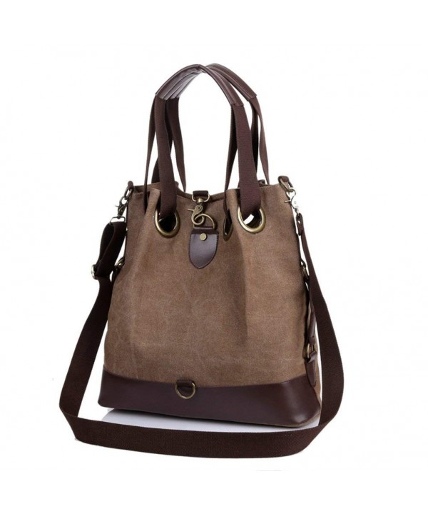 Women Hobo Bags- Women's Shoulder Bag Canvas Hobo Handbags - Brown ...