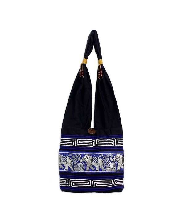 NOVICA Elephant Cotton Sling Handbag