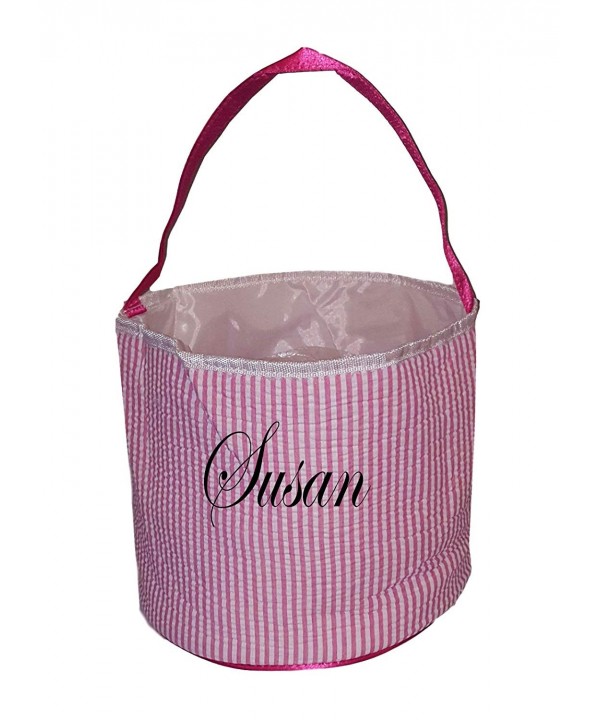 Personalized Childrens Seersucker Bucket Tote